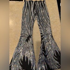 Sequin flare festival / rave pants